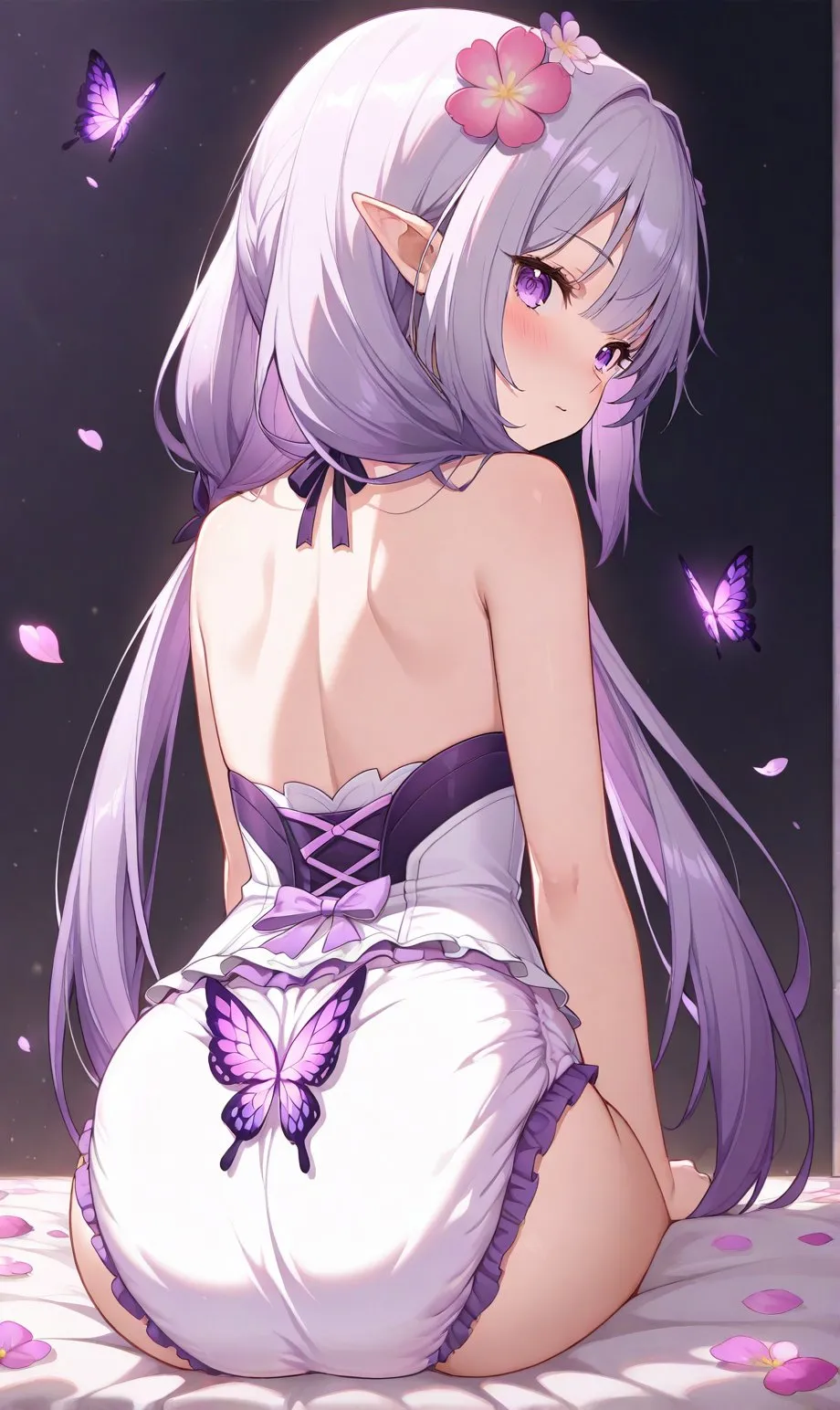 The purple girl wearing diapers