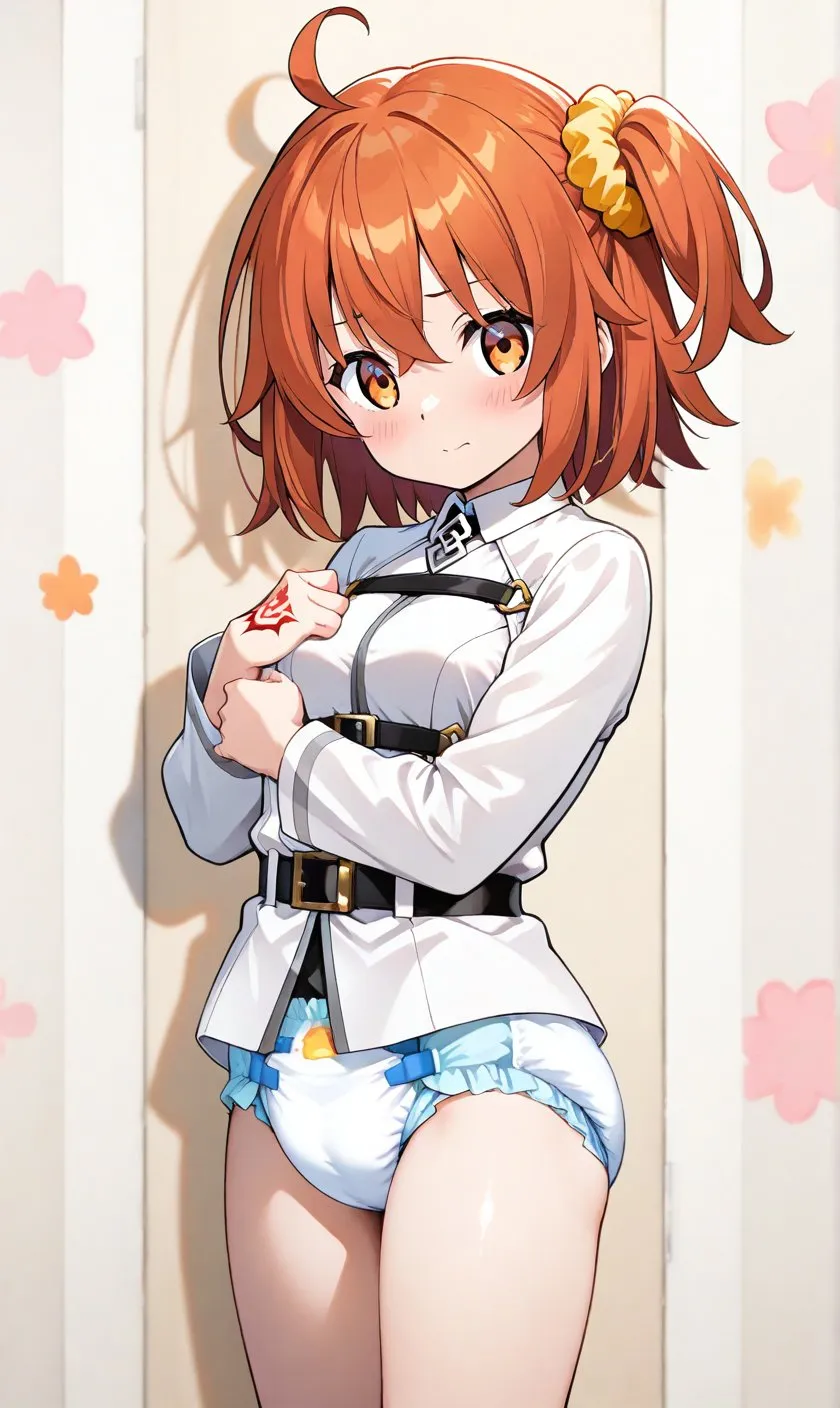 The girl from the Fate series is wearing a diaper. The spirit lord is visible.