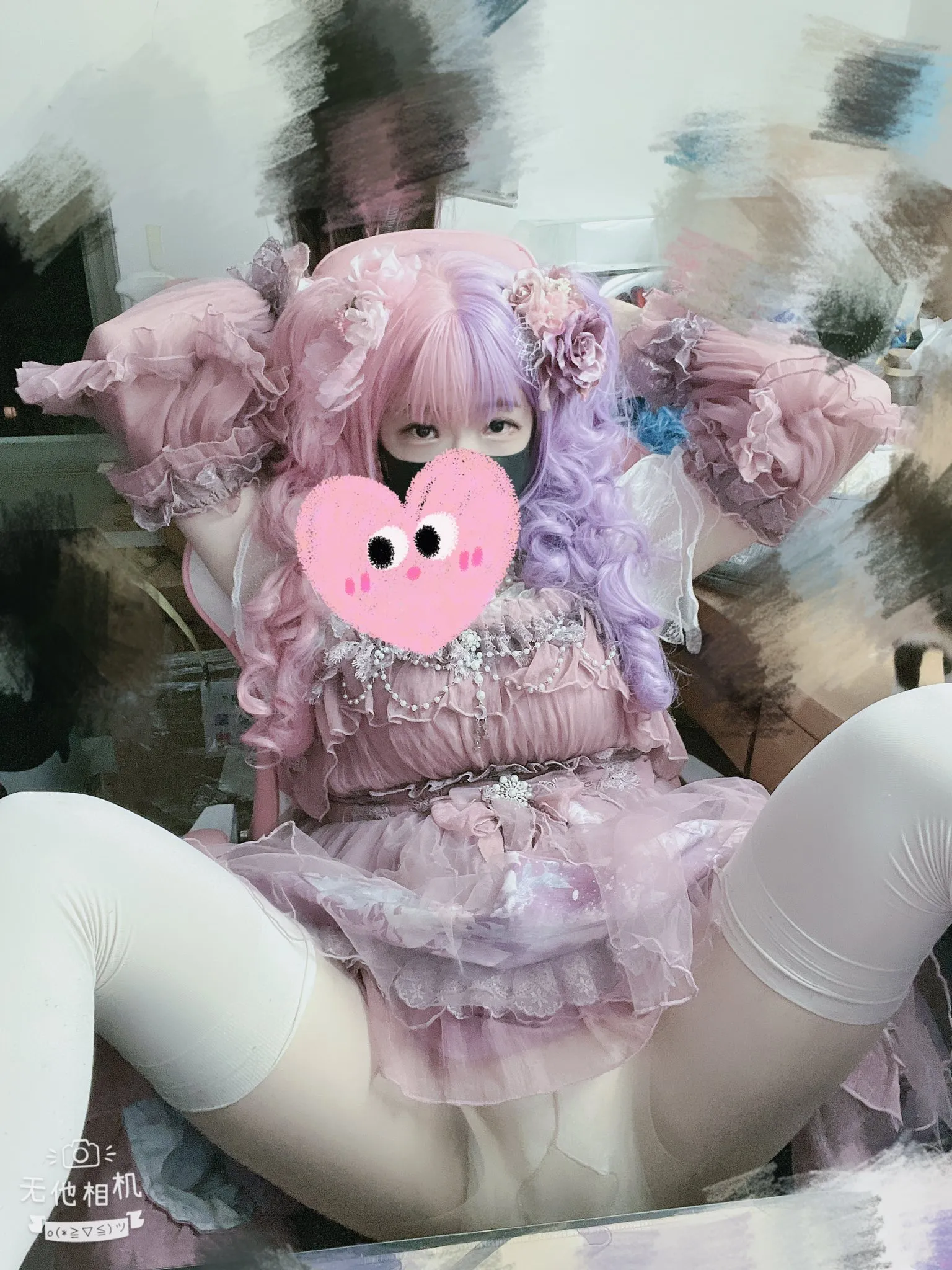 The ABDL girl spreads her legs and shows off her white stockings and diaper.